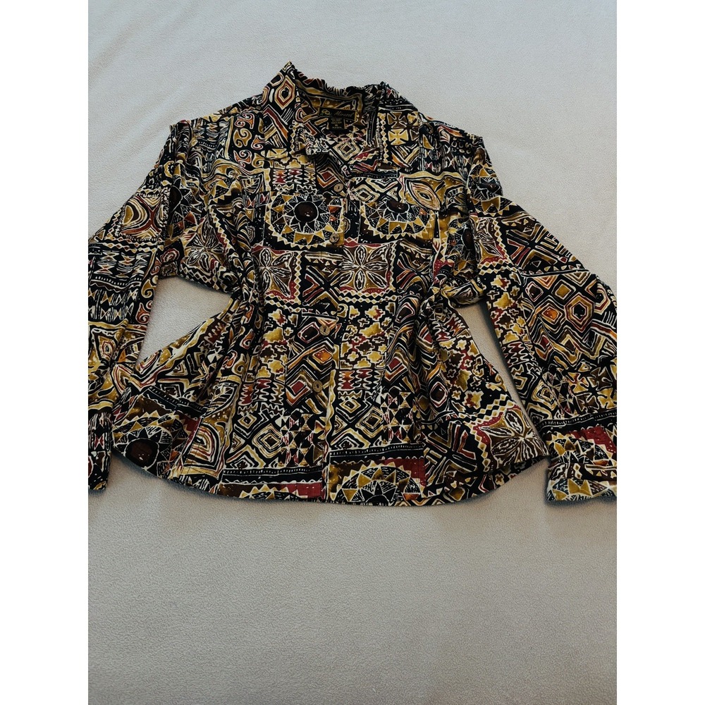 Mirasol Multicolor Kimono Jacket Women's Size XL Art to Wear cotton linen